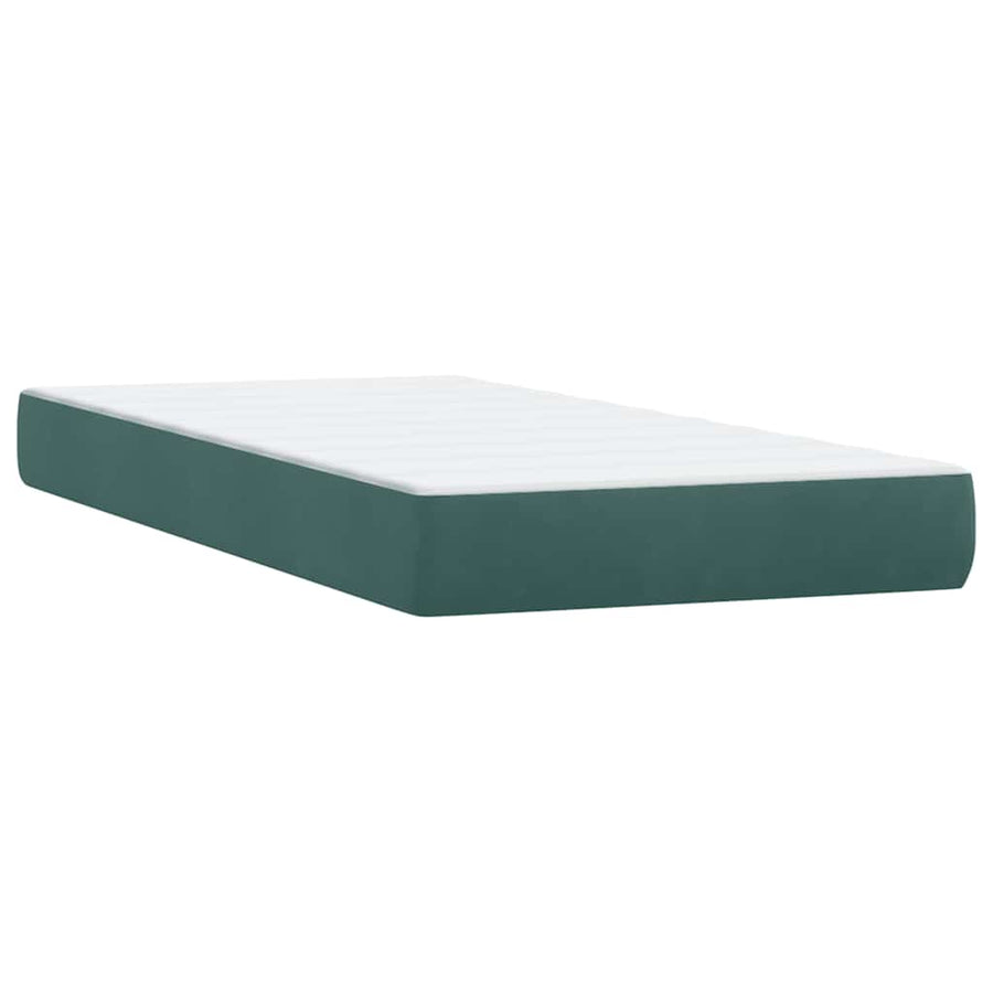 Boxspring met matras en LED fluweel donkergroen 80x220 cm