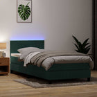 Boxspring 80x220 cm fluweel donkergroen met LED