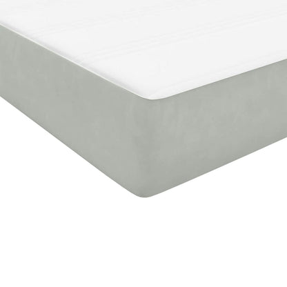 Boxspring met matras en LED fluweel lichtgrijs 90x220 cm