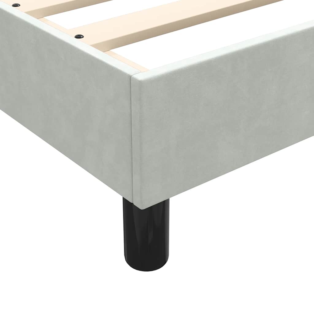 Boxspring met matras en LED fluweel lichtgrijs 90x220 cm