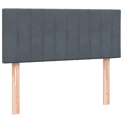 Boxspring met matras fluweel donkergrijs 120x220 cm