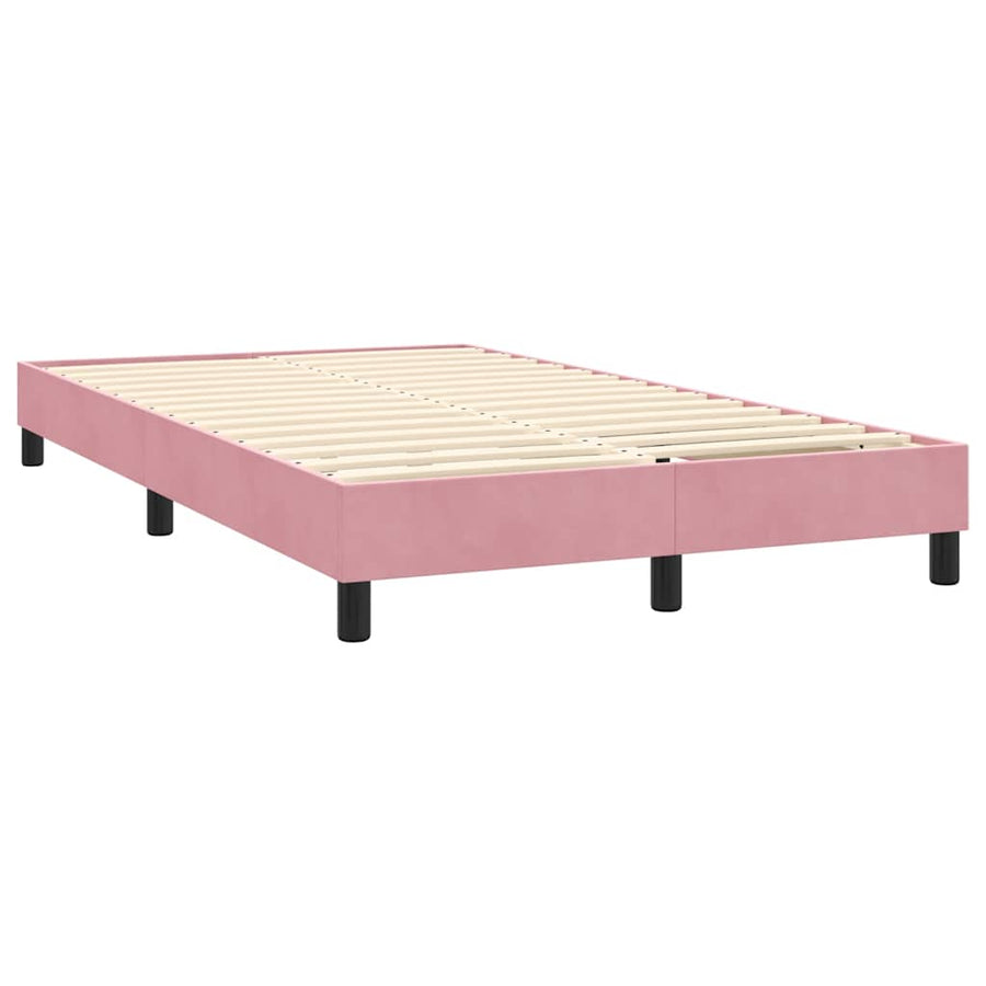 Boxspring met matras fluweel roze 140x220 cm