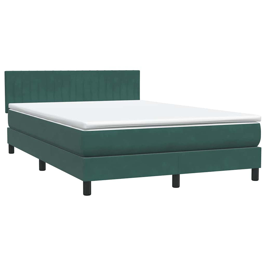 Boxspring met matras fluweel donkergroen 160x220 cm