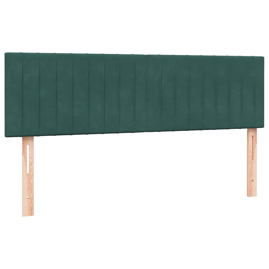 Boxspring met matras fluweel donkergroen 160x220 cm