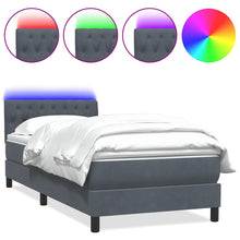 Boxspring met matras fluweel donkergrijs 80x210 cm