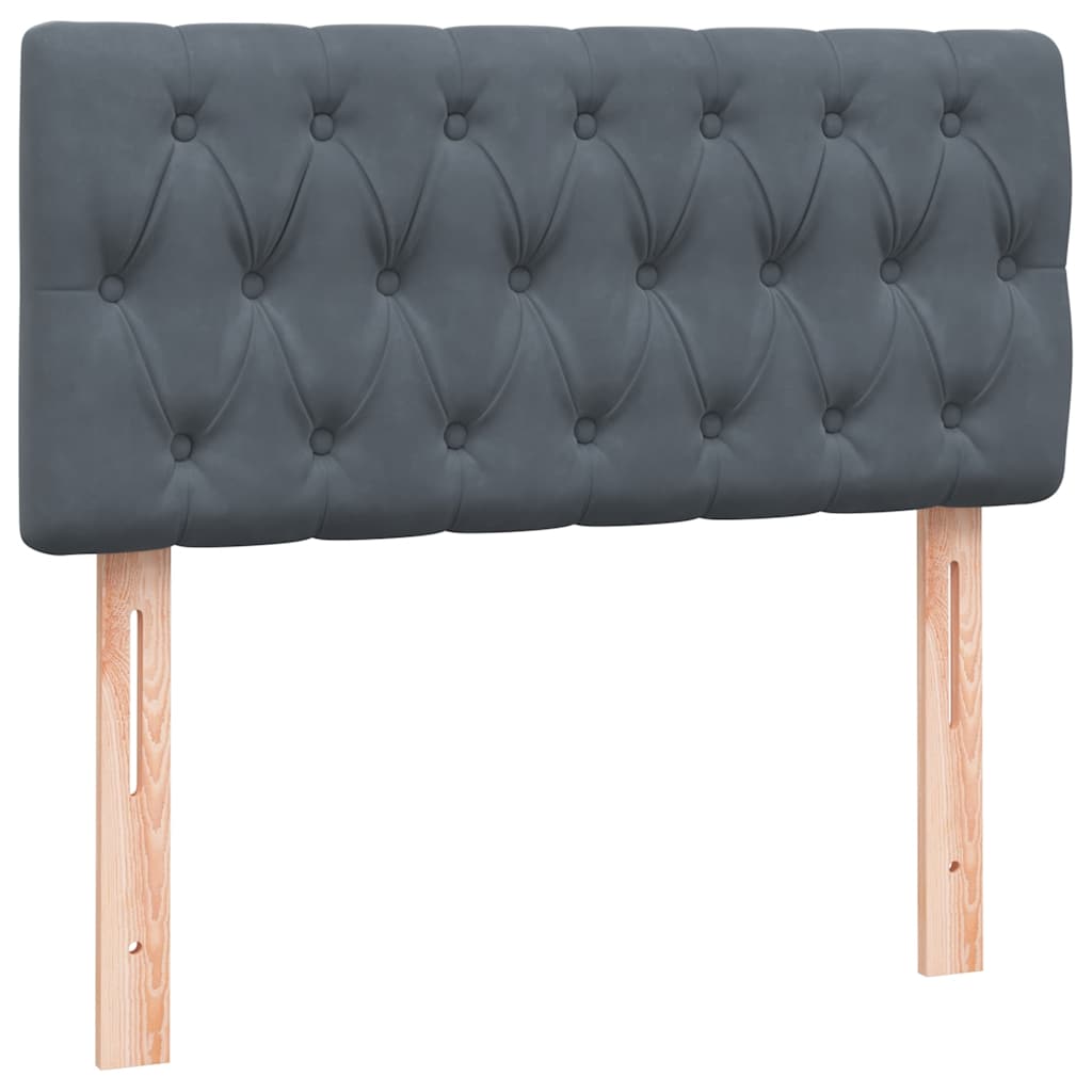 Boxspring met matras fluweel donkergrijs 80x210 cm