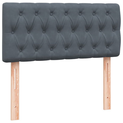 Boxspring met matras fluweel donkergrijs 80x210 cm