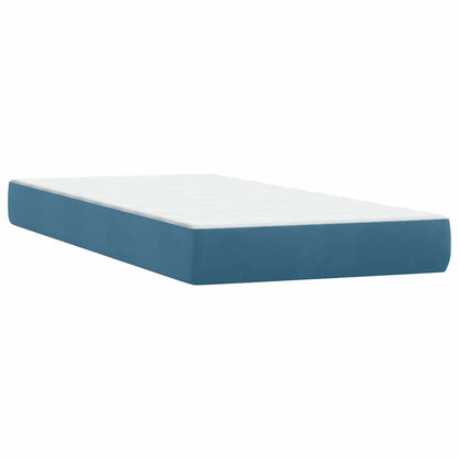 Boxspring met matras fluweel donkerblauw 80x210 cm