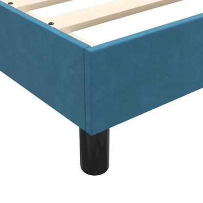 Boxspring met matras fluweel donkerblauw 80x210 cm