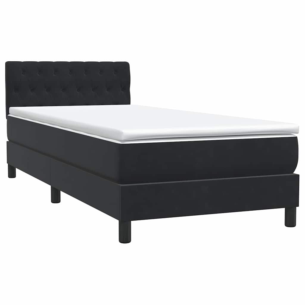 Boxspring met matras fluweel zwart 90x210 cm