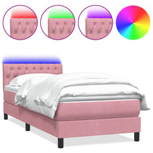 Boxspring met matras fluweel roze 90x210 cm