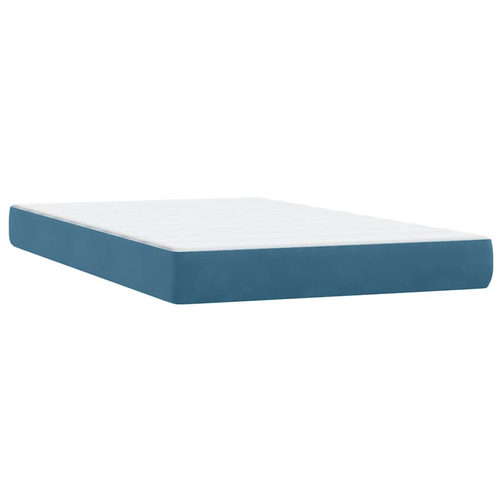 Boxspring met matras en LED fluweel donkerblauw 120x210 cm