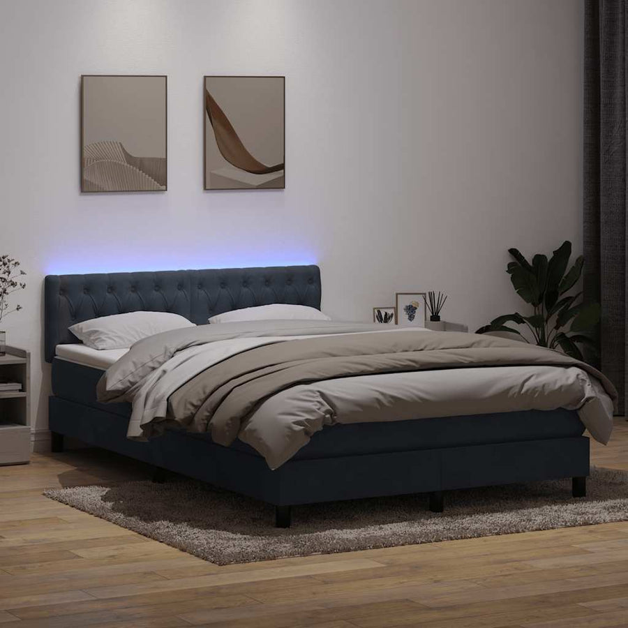 Boxspring met matras fluweel donkergrijs 160x210 cm