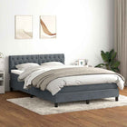 Boxspring 160x210 cm fluweel donkergrijs met matras en LED
