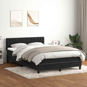 Box spring with mattress and LED velvet black 160x210 cm