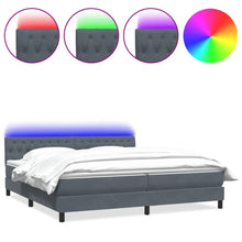 Boxspring met matras fluweel donkergrijs 180x210 cm