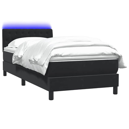 Boxspring met matras fluweel zwart 80x220 cm