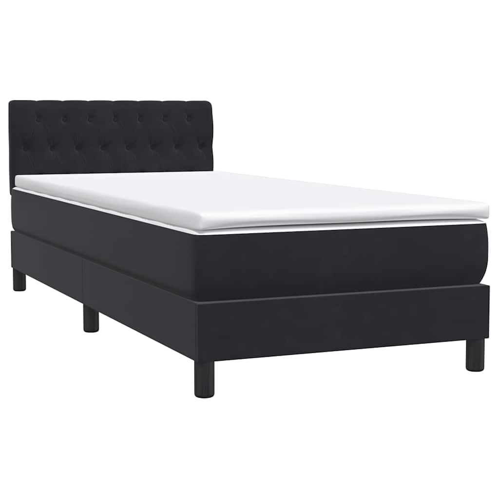 Boxspring met matras fluweel zwart 80x220 cm