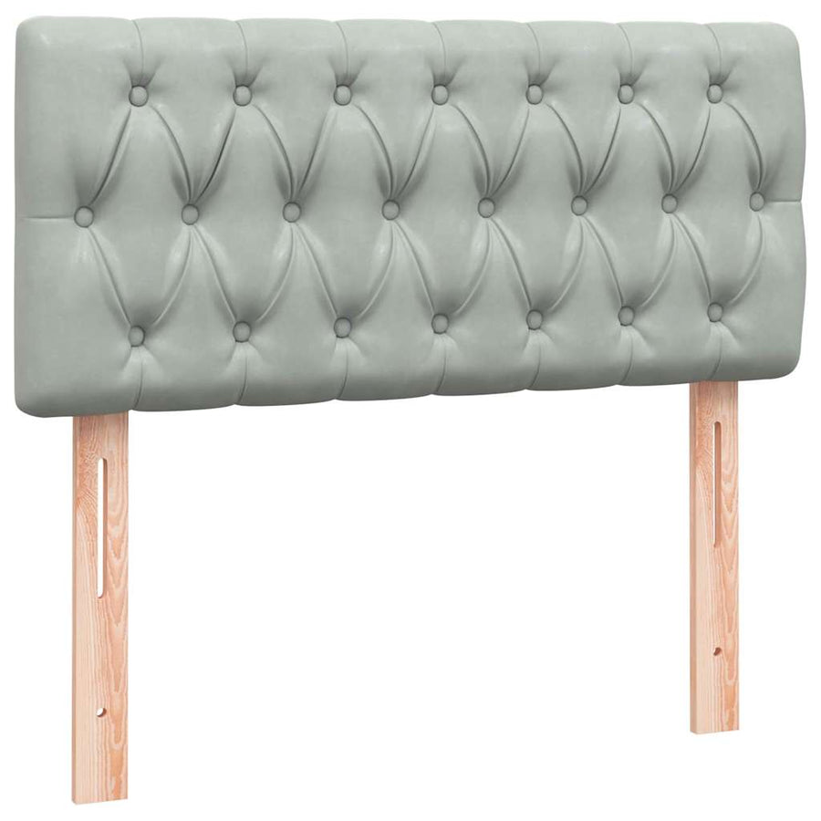 Boxspring met matras en LED fluweel lichtgrijs 90x220 cm