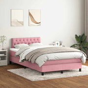 Boxspring met matras 120x220 cm fluweel roze