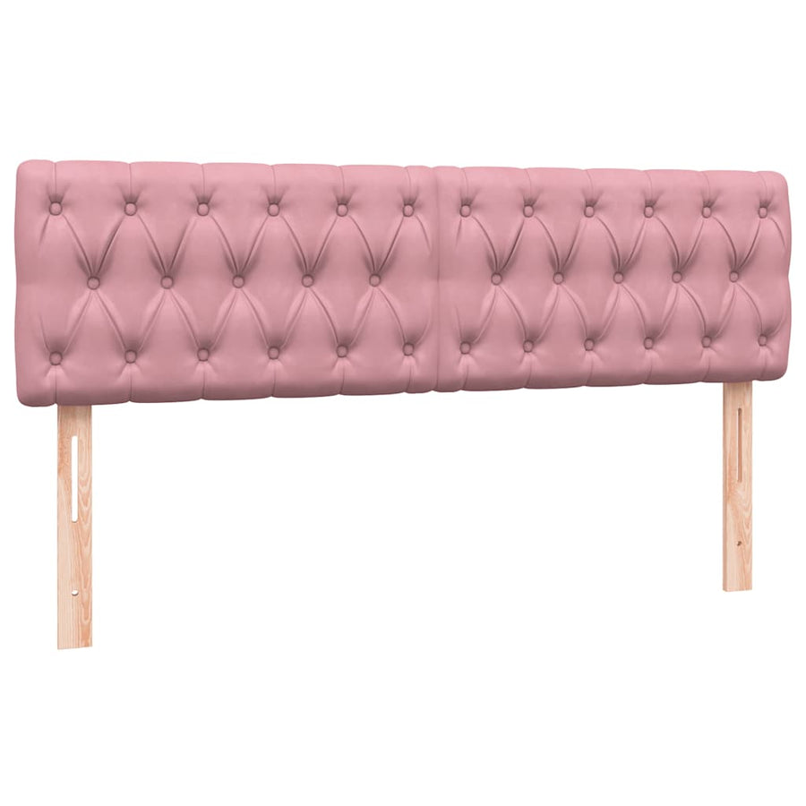 Boxspring met matras fluweel roze 160x220 cm