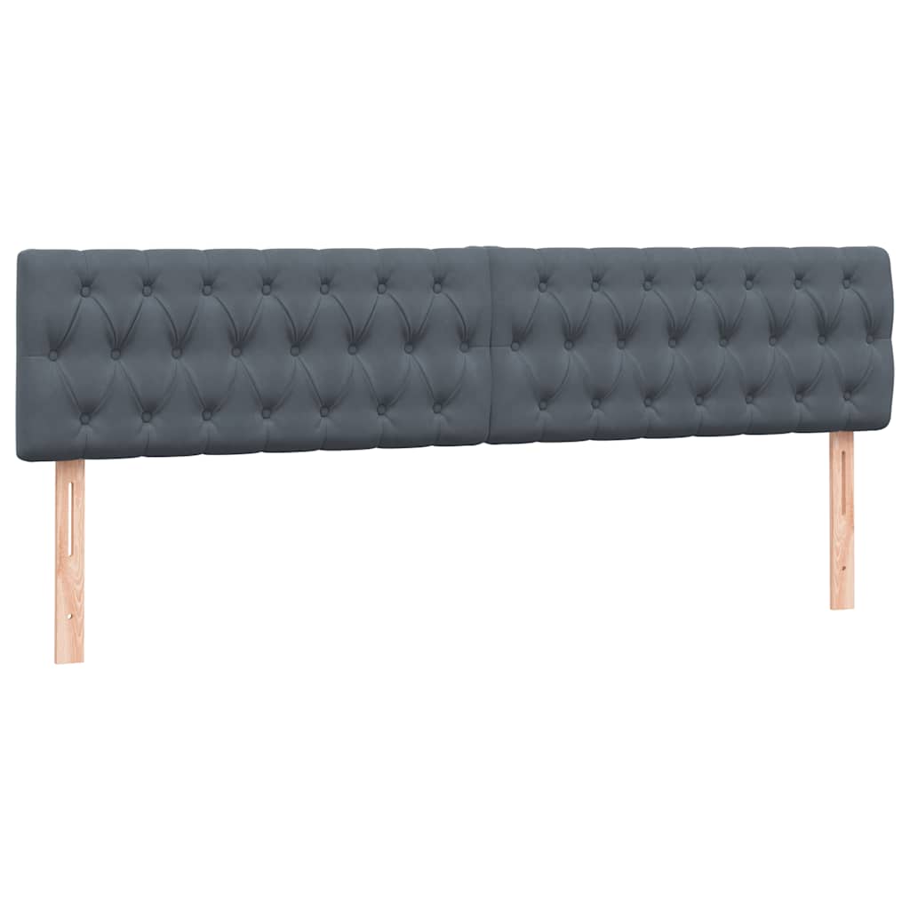 Boxspring met matras fluweel donkergrijs 180x220 cm