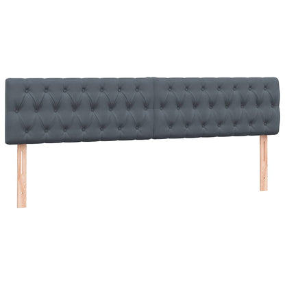 Boxspring met matras fluweel donkergrijs 180x220 cm