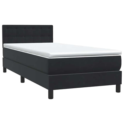 Boxspring met matras fluweel zwart 90x210 cm