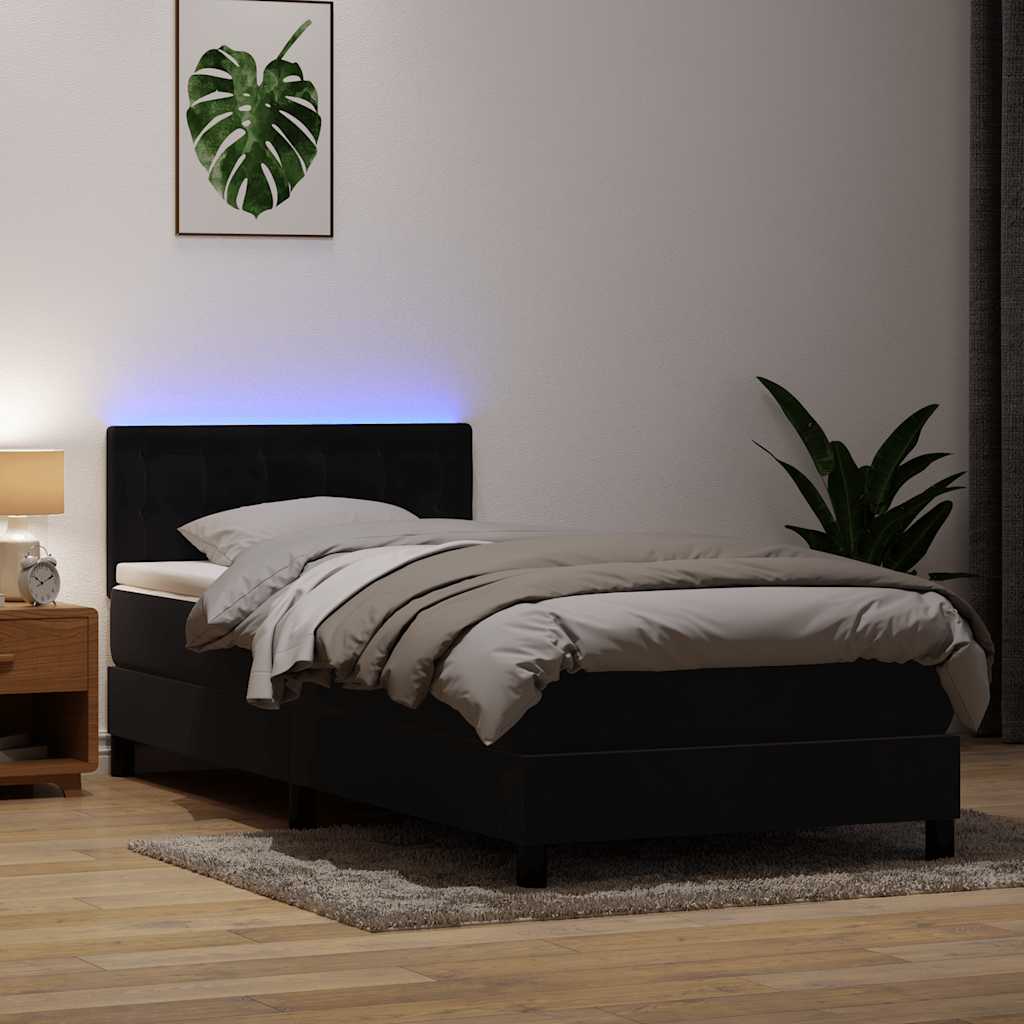Boxspring met matras fluweel zwart 90x210 cm