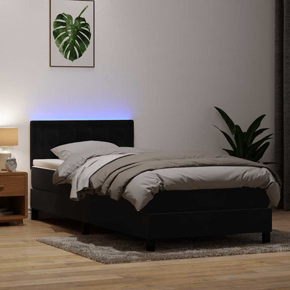 Boxspring met matras fluweel zwart 90x210 cm