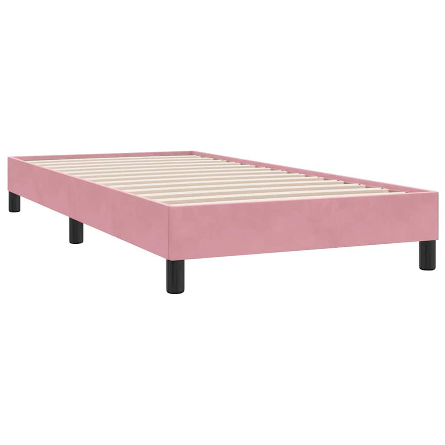 Boxspring met matras fluweel roze 90x210 cm