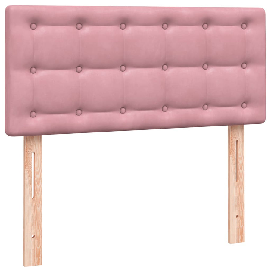 Boxspring met matras fluweel roze 90x210 cm
