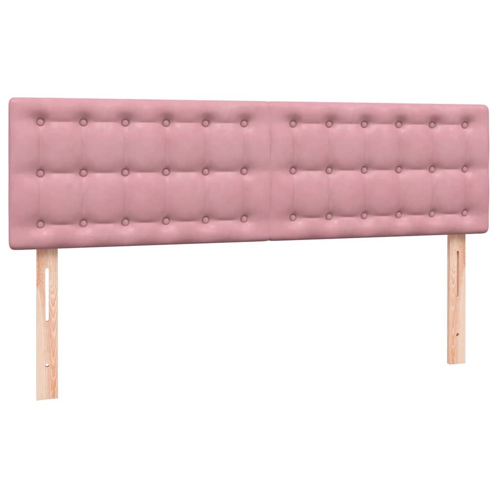 Boxspring met matras fluweel roze 140x210 cm