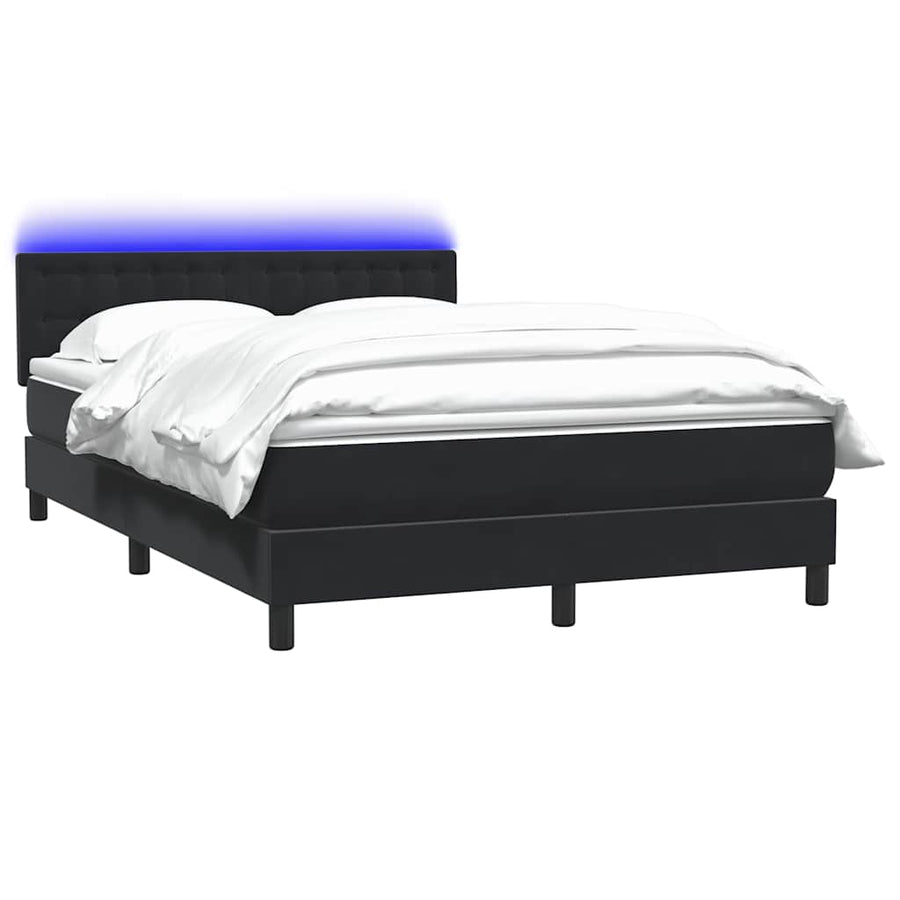 Boxspring met matras fluweel zwart 160x210 cm