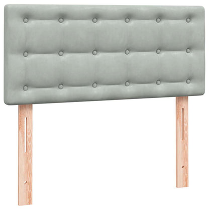 Boxspring met matras fluweel lichtgrijs 80x220 cm