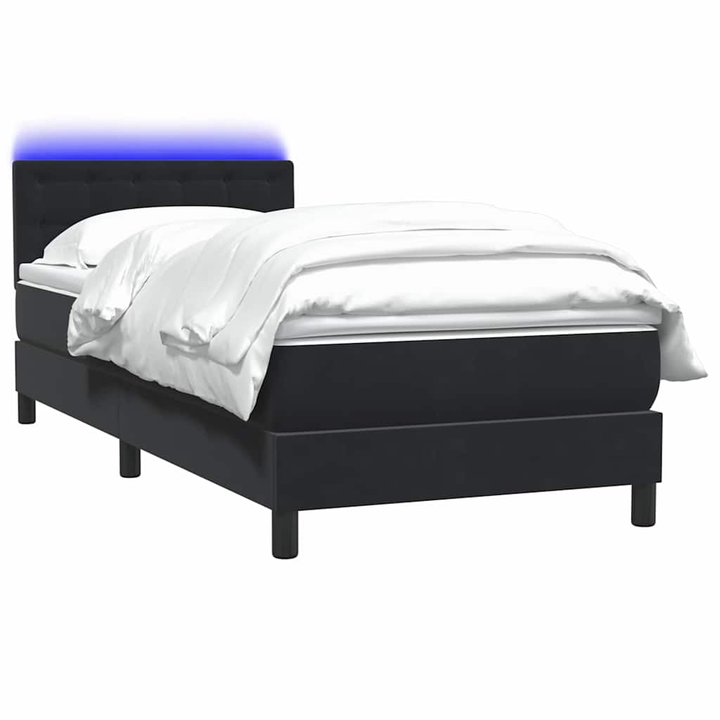 Boxspring met matras fluweel zwart 80x220 cm