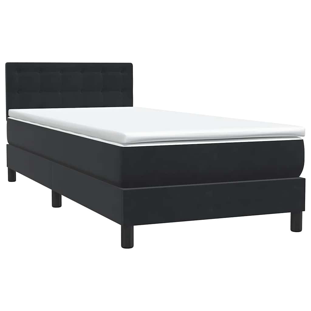 Boxspring met matras fluweel zwart 80x220 cm