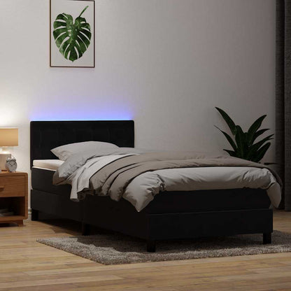 Boxspring met matras fluweel zwart 80x220 cm