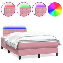 Boxspring met matras fluweel roze 120x220 cm
