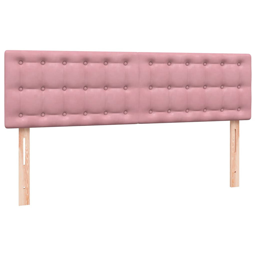 Boxspring met matras fluweel roze 140x220 cm