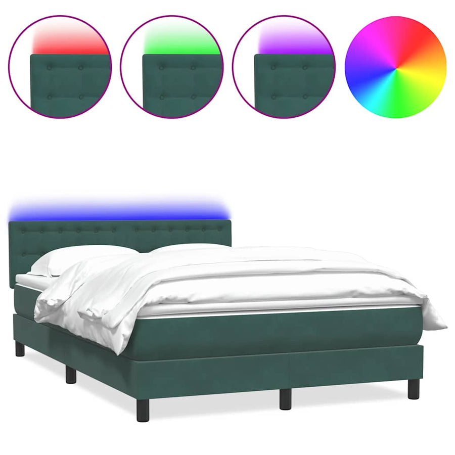 Boxspring met matras fluweel donkergroen 160x220 cm