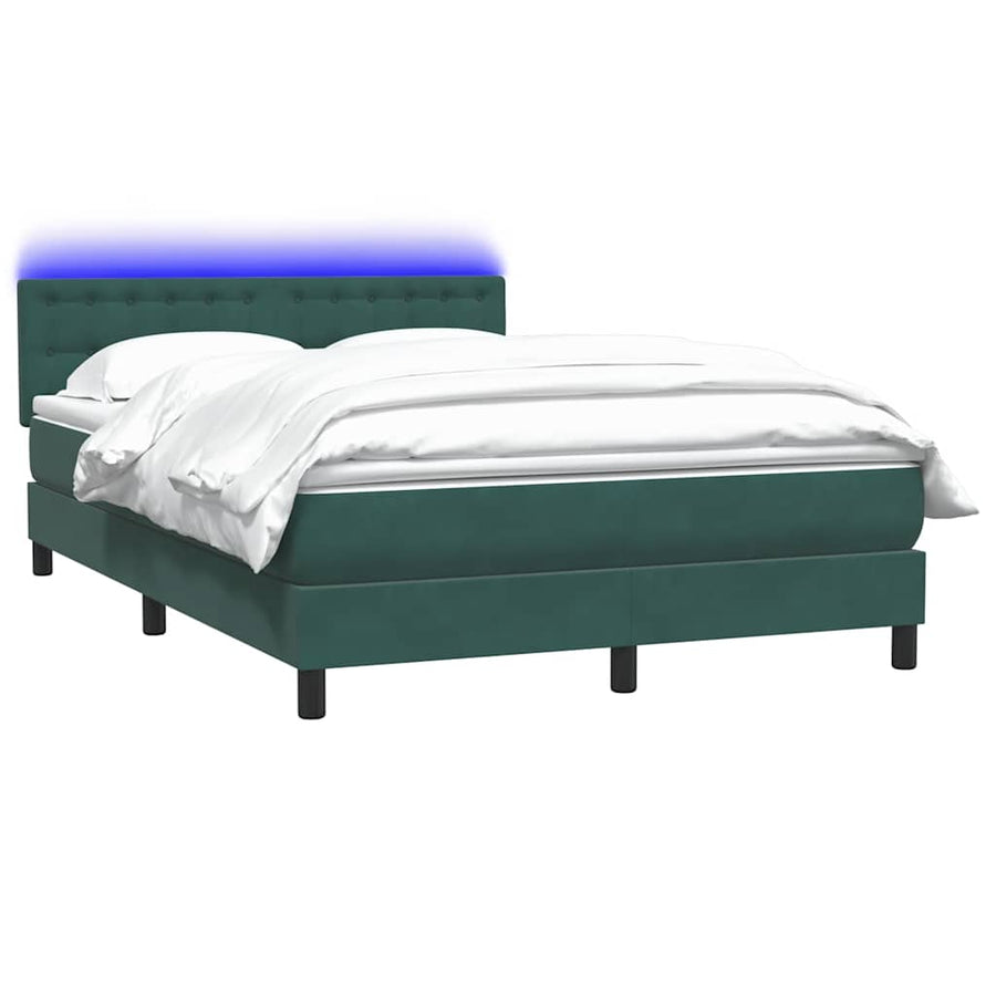 Boxspring met matras fluweel donkergroen 160x220 cm