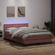 Boxspring met matras 160x220 cm roze fluweel
