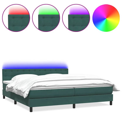 Boxspring Met Matras En Led Fluweel 180 x 220 cm