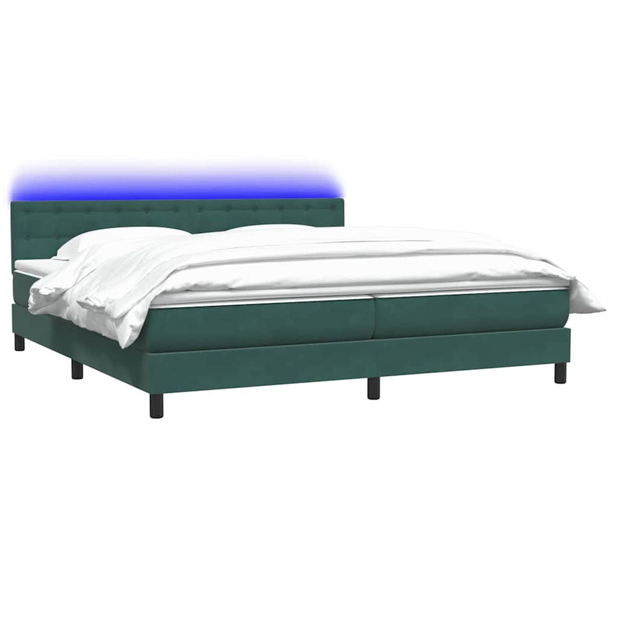 Boxspring Met Matras En Led Fluweel 180 x 220 cm