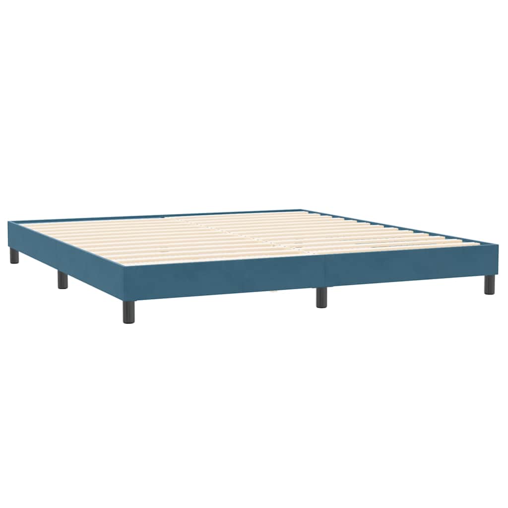 Boxspring met matras en LED fluweel donkerblauw 200x220 cm