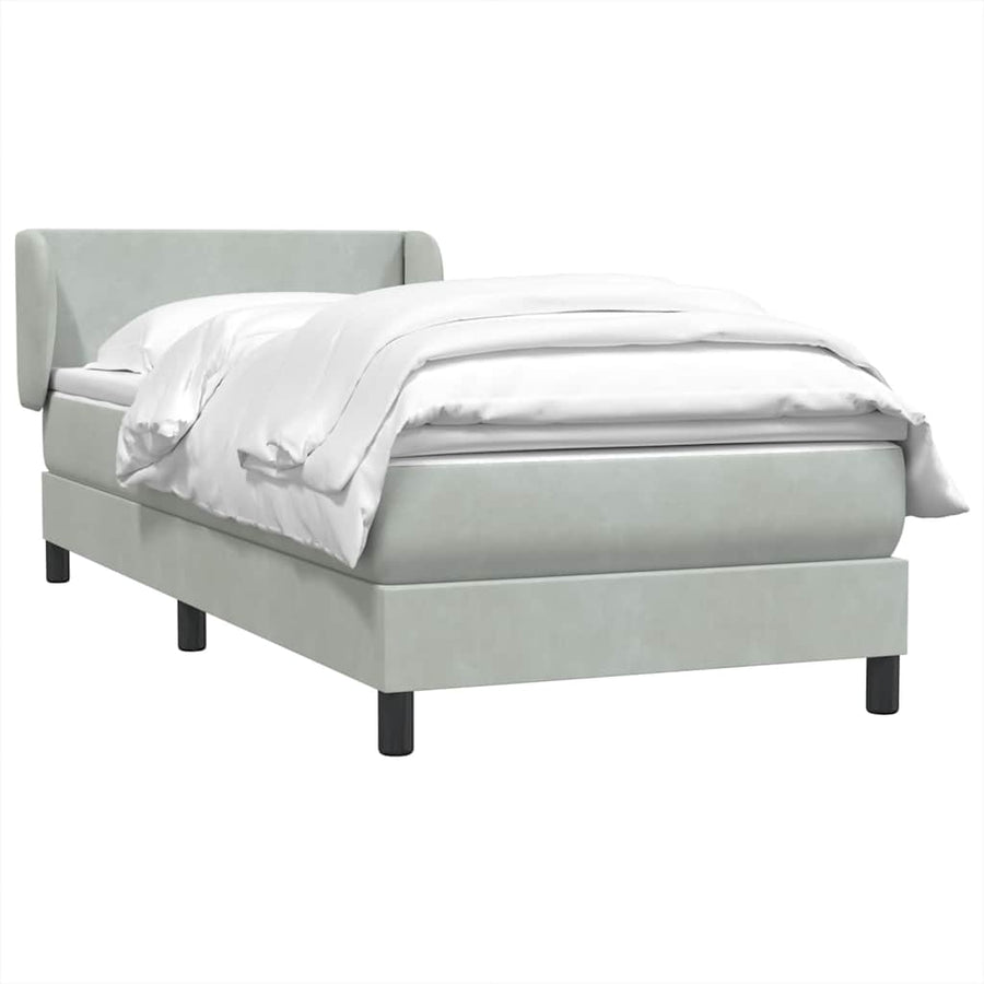 Boxspring met matras fluweel lichtgrijs 80x210 cm