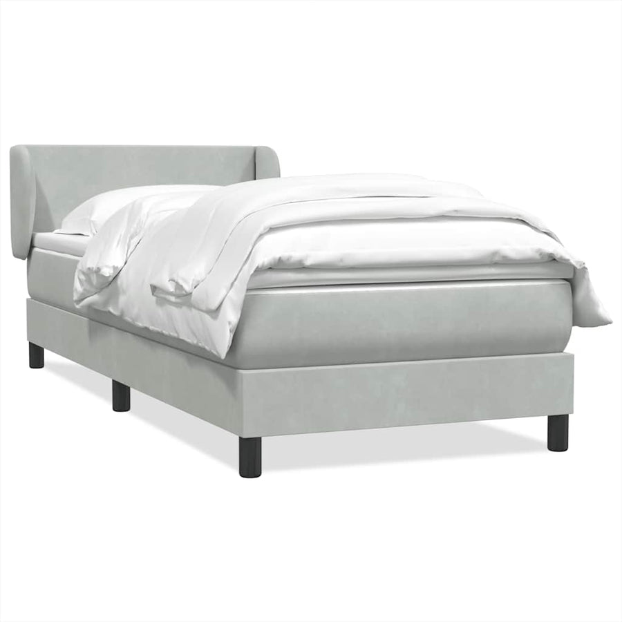 Boxspring met matras fluweel lichtgrijs 80x210 cm