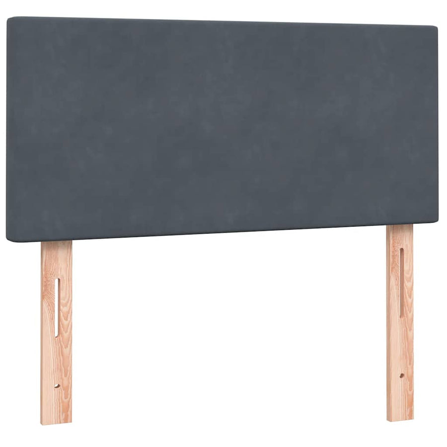 Boxspring met matras fluweel donkergrijs 80x210 cm