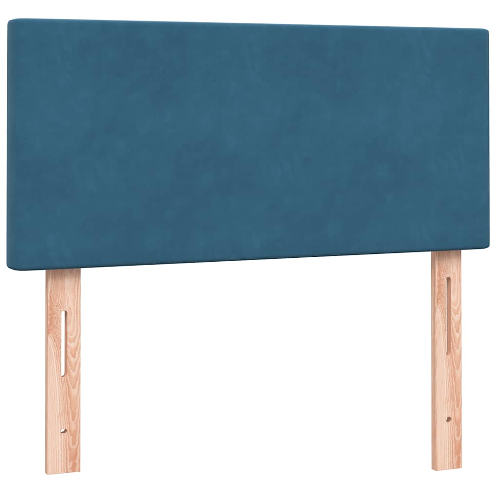 Boxspring met matras fluweel donkerblauw 80x210 cm